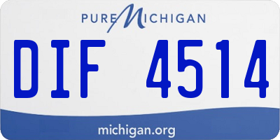 MI license plate DIF4514