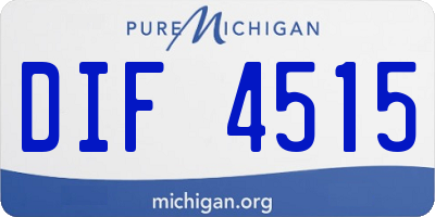 MI license plate DIF4515