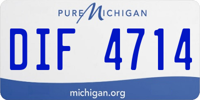MI license plate DIF4714