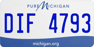MI license plate DIF4793