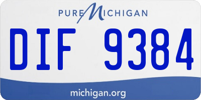 MI license plate DIF9384