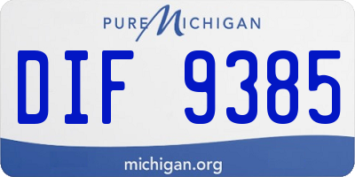 MI license plate DIF9385