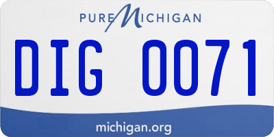 MI license plate DIG0071