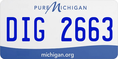 MI license plate DIG2663