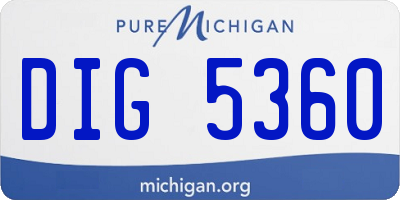 MI license plate DIG5360