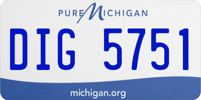 MI license plate DIG5751