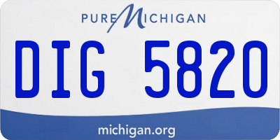 MI license plate DIG5820