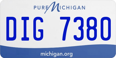 MI license plate DIG7380