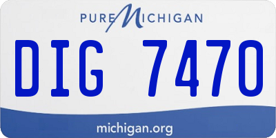 MI license plate DIG7470