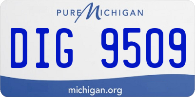 MI license plate DIG9509