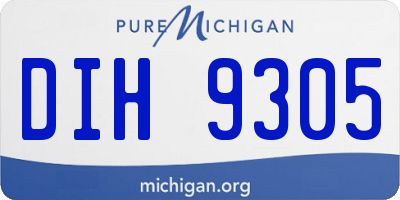 MI license plate DIH9305