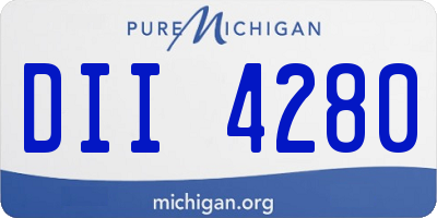 MI license plate DII4280