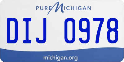 MI license plate DIJ0978