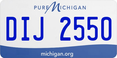MI license plate DIJ2550