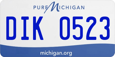 MI license plate DIK0523