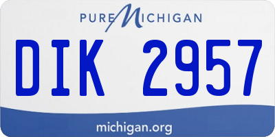 MI license plate DIK2957