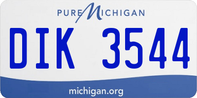 MI license plate DIK3544