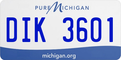 MI license plate DIK3601