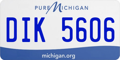 MI license plate DIK5606