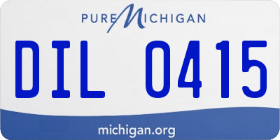 MI license plate DIL0415