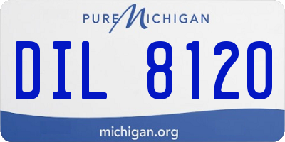 MI license plate DIL8120