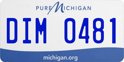 MI license plate DIM0481