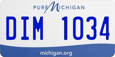 MI license plate DIM1034