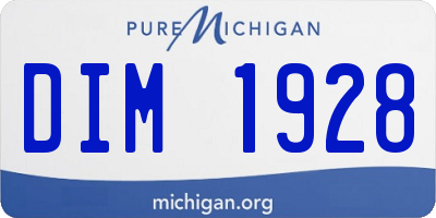 MI license plate DIM1928