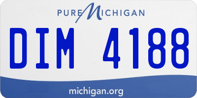 MI license plate DIM4188