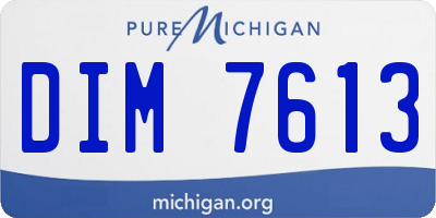 MI license plate DIM7613