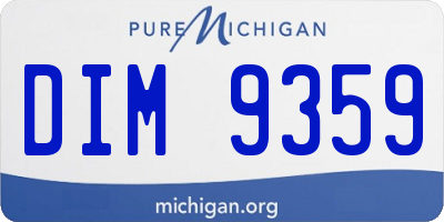 MI license plate DIM9359