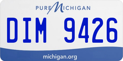 MI license plate DIM9426