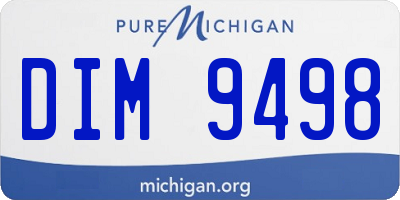 MI license plate DIM9498