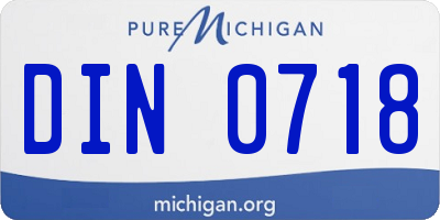 MI license plate DIN0718