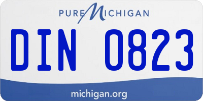 MI license plate DIN0823