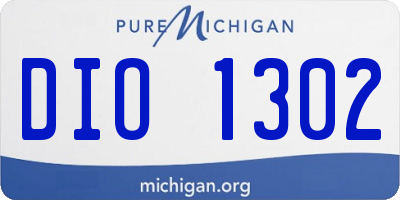 MI license plate DIO1302