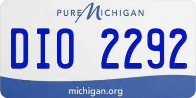 MI license plate DIO2292