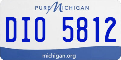 MI license plate DIO5812