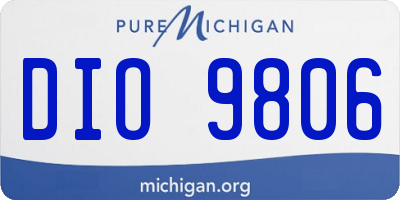 MI license plate DIO9806
