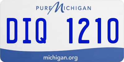 MI license plate DIQ1210