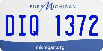 MI license plate DIQ1372