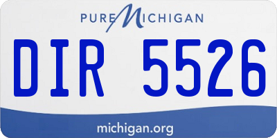 MI license plate DIR5526