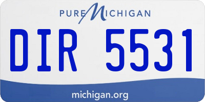 MI license plate DIR5531