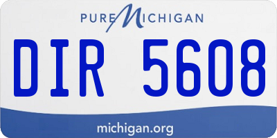 MI license plate DIR5608
