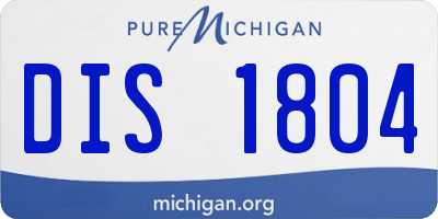 MI license plate DIS1804
