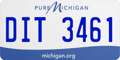 MI license plate DIT3461