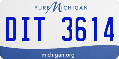 MI license plate DIT3614