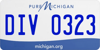 MI license plate DIV0323