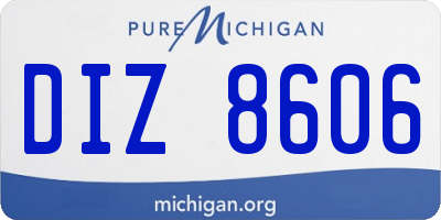 MI license plate DIZ8606