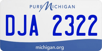 MI license plate DJA2322